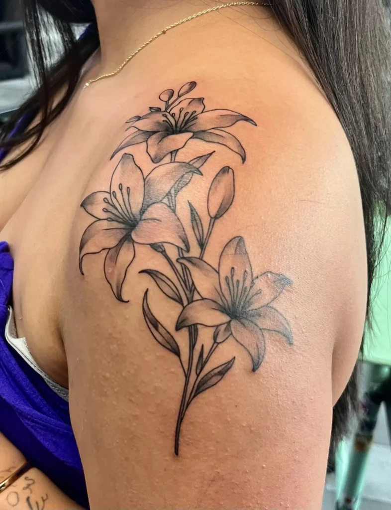 Valor Ink Fine Line Floral Tattoo